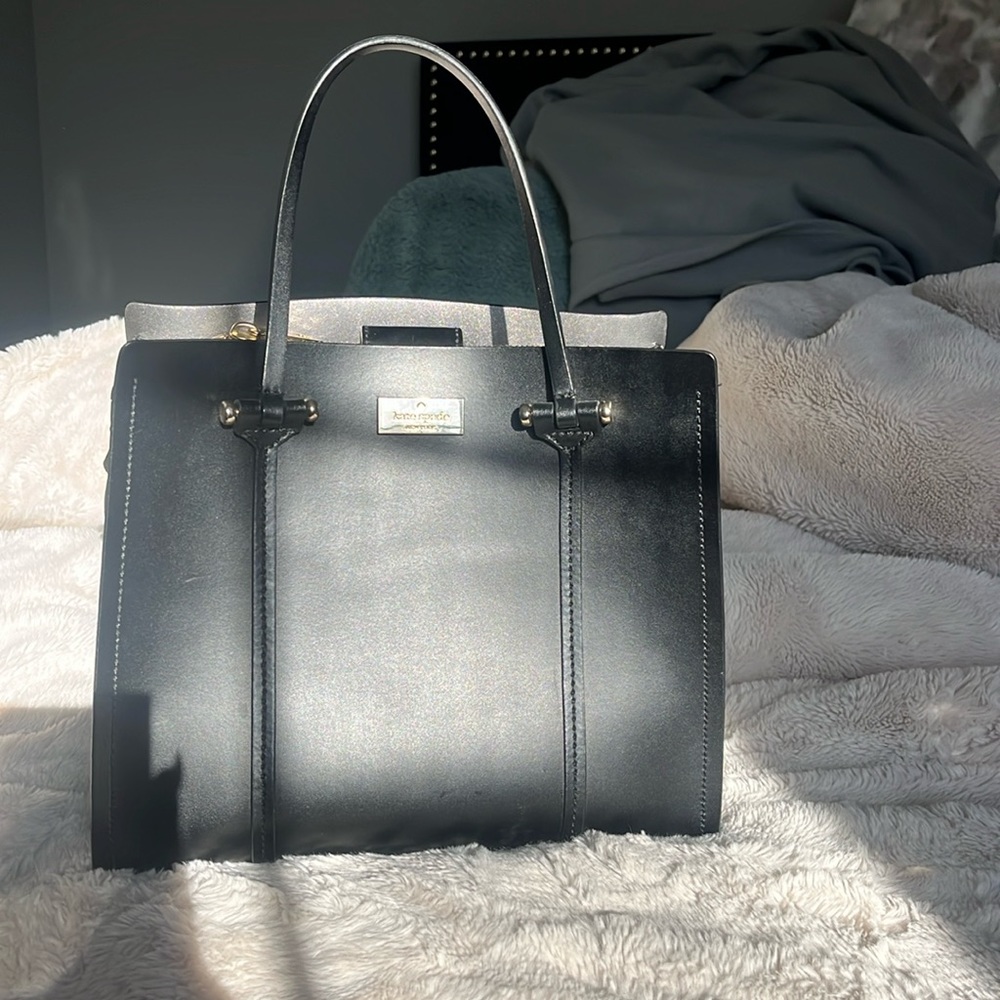 Kate Spade black purse with handles and shoulder strap